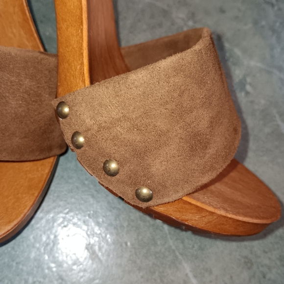 Kiara Shoes Italy Brown Suede Slides Sandals 7M NEW - Picture 5 of 10